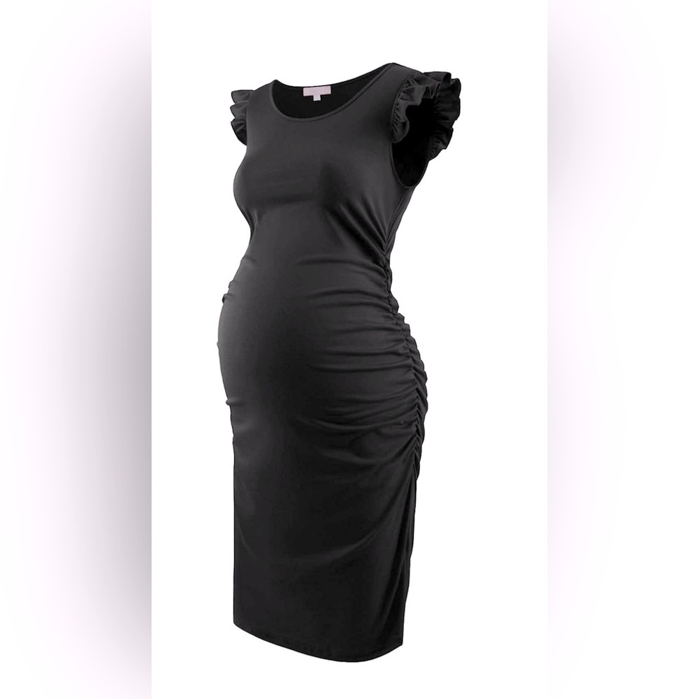 Maternity Ruffle Sleeve Dress